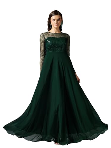Image of Miss Chase Women's Long Sleeve Sequin Maxi Dress