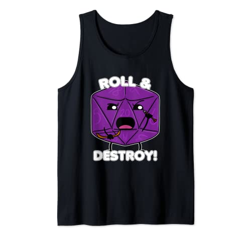 20-Sided Dice Icosahedron Fantasy Character Roll & Destroy Tank Top