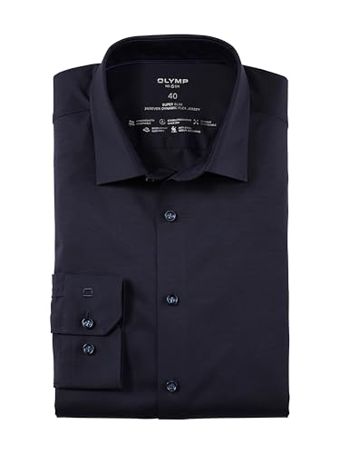 OLYMP Herrem Oberhemd Langarm Level Five - Jersey Hemd, Atmungsaktives...