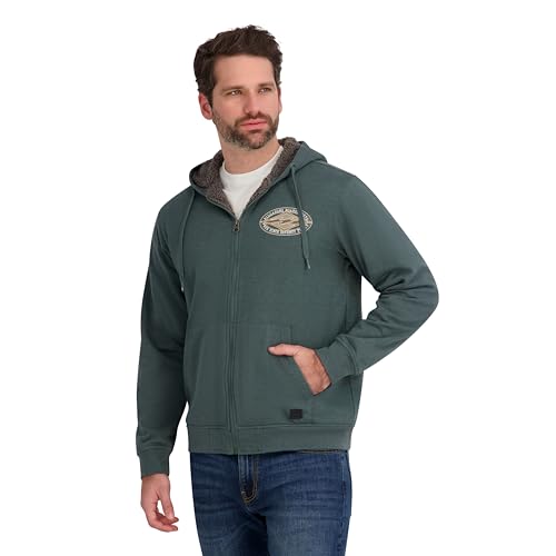 Billabong Mens Sherpa Lined Hoodie Jacket Pine Green L