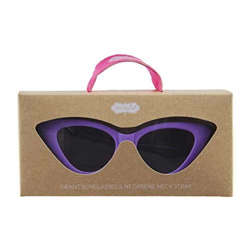 Mud Pie Girls Baby Sunglasses with Strap Set, Cat Eye, 0-2 Years2
