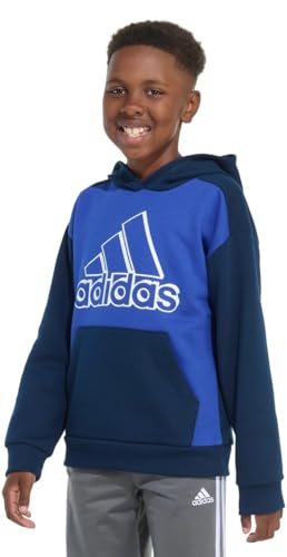 Adidas Youth Boy's Fleece Long Sleeve Graphic Logo Pullover Hoodie (US, Alpha, Medium, Regular, Blue Royal)2