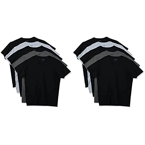 Gildan Men's V-Neck T-Shirts 5 Pack, Multi, Large Men's V-Neck T-Shirts Multipack, Assorted (5 Pack), X-Large
