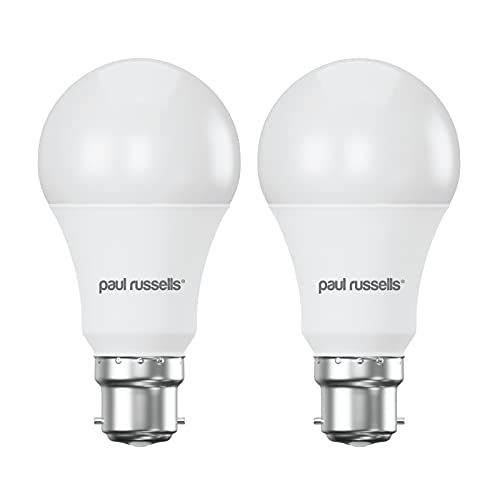 Paul Russells, lampadine a LED GLS da 15 W, attacco B22 BC a baionetta, 15 W = 125 W, A60, 270 K, luce bianca calda, 125 W a incandescenza, 2700 K, confezione da 2