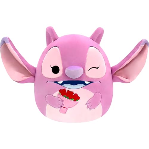 Squishmallows Original Disney 12in Valentine’s Day Angel with Bouquet Plush (Medium-Sized)