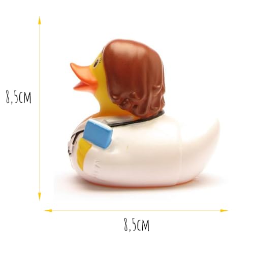 Duckshop I Badeente Ärztin inkl. Quietscheentchen-Schlüsselanhänger im Set I L8,5cm I Quietscheente I Geschenk für Mediziner I Präsent Sammler