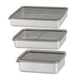 UTHCLO 3Stücke Kühlschrankboxen aus Stapelbare Lebensmittelbehälter mit Deckel Große Kapazität für Frische Aufbewahrung von Obst Gemüse und Snacks