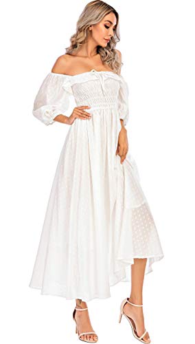 R.Vivimos Women Summer Half Sleeve Cotton Ruffled Vintage Elegant Backless A Line Flowy Long Dresses4