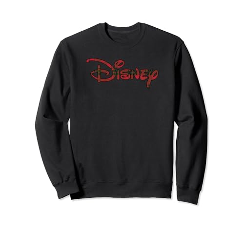 Sweatshirt Disney Christmas Plaid Fill Logo en coton pour fêtes