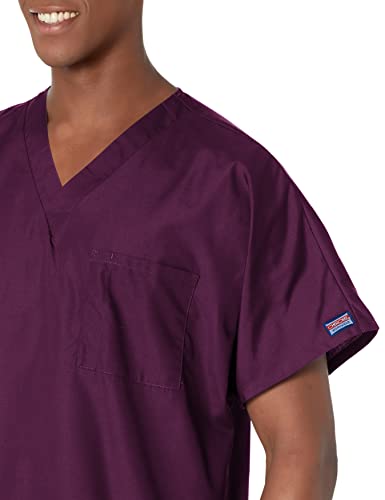Image of Cherokee Scrubs for Women and Men Unisex V-Neck Tunic Nursing Scrub Top with Chest Pocket, Tuckable Durable Fabric - 4777 | 1 Chest Pocket For Essentials, Traditional Fit, Durable Construction, Comfortable Knit Details, Easy Care, Tuckable Style