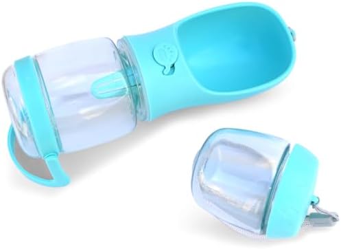 Frxat Dog Water Bottle with Food Container Holder, Travel Puppy D...