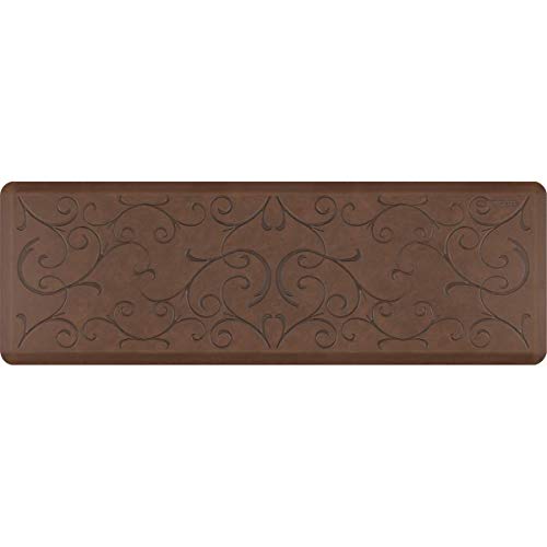Wellnessmats Bella 3/4" Polyurethane Anti Fatigue Floor Mat - Cushioned Comfort & Support For Home, Kitchen, Garage, Office Standing Desk - Non-Slip, Non-Toxic, Durable - 72" X 24" - Antique Light #TOP22