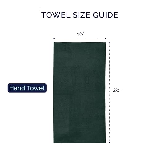 Elegant Comfort Premium Turkish Cotton 4 Pack Hand Towel Set - 16 x 28 inch, Luxurious Hotel Spa Quality 100% Turkish Cotton 4PC Hand Towel Set - Highly Absorbent - Soft Bathroom Towels, Hunter Green - Image 4
