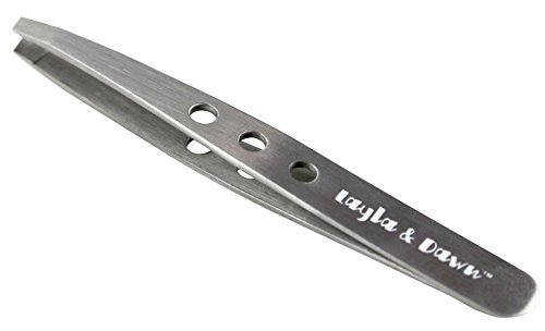 Layla and Dawn Stainless Steel Ingrown Hair Eyebrow Eyelash Tweezers, Hair Removal Tweezers  (Silver)