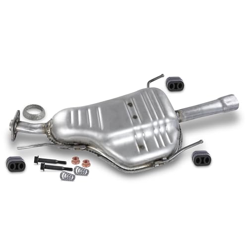 BESTPRICE Juego silenciador de escape 1x Silenciador trasero incl accesorios de montaje compatible con OPEL ASTRA G Cabriolet (T98), ASTRA G Coupe (T98)