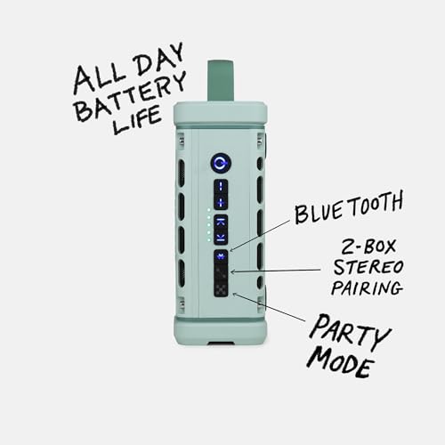 Turtlebox Ranger: Loud! Outdoor Portable Bluetooth 5.4 Speaker | Rugged, Waterproof, Ultra-Portable | Plays to 105db, Deep Bass, Shockproof, Unlimited Pairing for Full Stereo Experience, River Rock