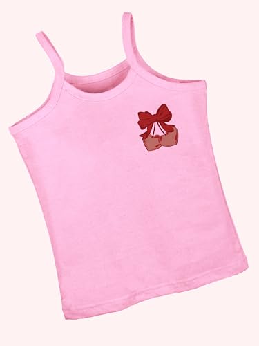 Image of KiddoPanti Girls 100% Cotton Printed Camisoles Tank Top Slips Pack of 3