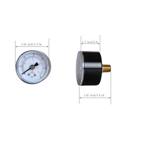 Manomètre à sec 0-60 psi pour le contrôle du compresseur - 3