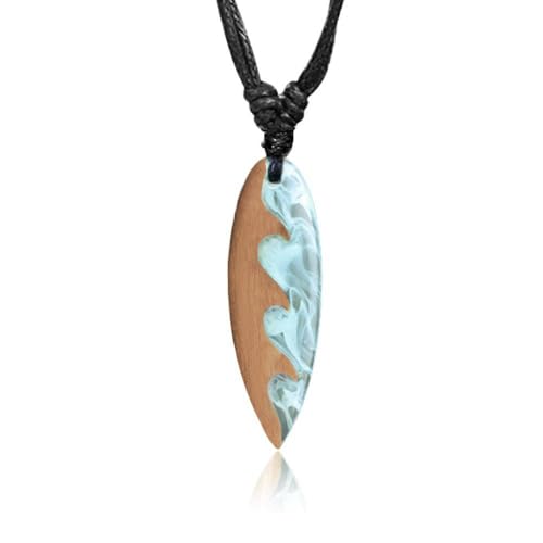 Collier planche de surf en bois pour un look plage et bohème au quotidien
