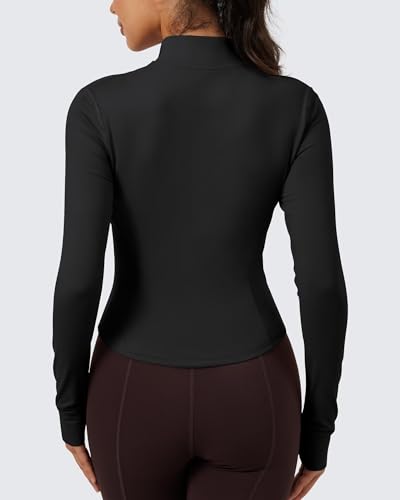 QUEENIEKE Women's Slim Fit Workout Jackets - Zip Up Cropped Yoga BBL Track Jacket Athletic Running Gym Tops - Image 3