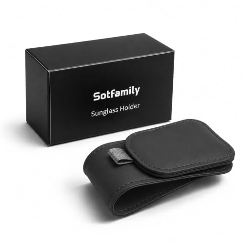 Image of Sotfamily Sunglass Holder for Car Visor, Suede Cloth Magnetic Sunglass Organizer for Car Accessories, 2 Packs, Black (Black)