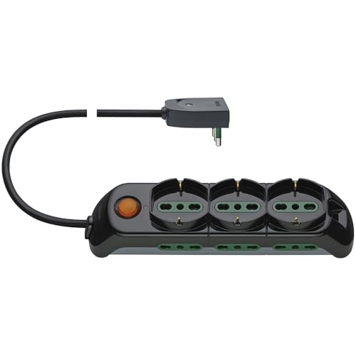 Vimar FP00531.C Presa Multipla Con Interruttore Luminoso, 3 Prese Universali, 6 Biprese