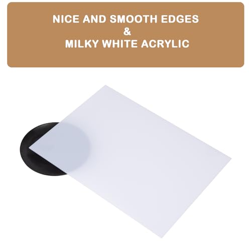 Image of Translucent White Acrylic Sheet 8x12 Inch 6 Pack, Milky White Cast Acrylic Plexiglass 1 /8 inch Thick, Light Diffuser Panel for LED Light Box, Sign Making, Lamp Shade, DIY Projects