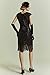 BABEYOND 1920s Flapper Dresses 20s Great Gatsby Dress 1920s Beaded Embellished Fringed Dress, Small, Black