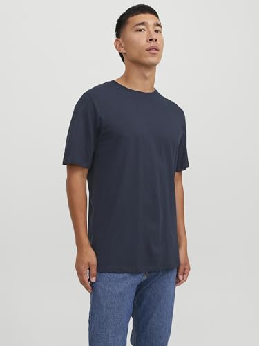 JACK & JONES Herren JJEORGANIC Basic Tee SS O-Neck 5PK T-Shirt, Kurzarm, White+Black+Navy Blazer+Dusty Olive+Crockery, S – Ansicht 5
