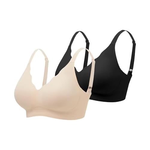 Wireless Bras for Women Bralette - Womens Seamless Push Up Full Coverage Wirefree Padded Sleep Bra with Support and Lift