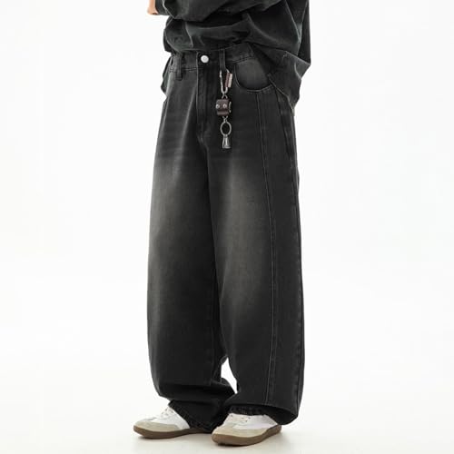 Men's Baggy Hip Hop Jeans Y2k Wide Leg Skater Denim Pants Casual Oversized Straight Leg Trousers Streetwear3