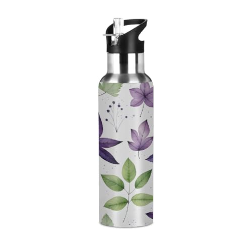 Bouteille d'eau isotherme 600ml gourde inox violette et verte - 2