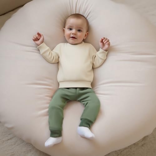 luethbiezx Toddler Baby Boys Girls Pullover Sweatshirt Solid Color Long Sleeve Crewneck Basic Top Fall Clothes2