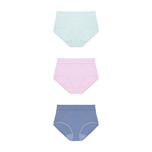 PLAYTEX Women's Light Tummy Control Underwear, 3-Pack, Cotton Stretch Underwear with Smoothing (Plus Sizes, too)