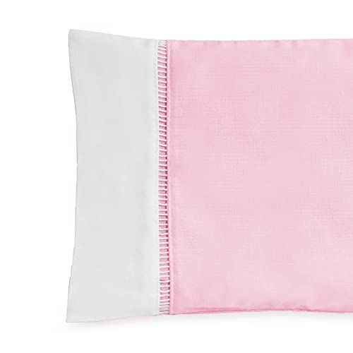 Kit 5 Peças Travesseiro Bebê Berço e Carrinho Antissufocante 19 x 29 e Fronhas Rosa