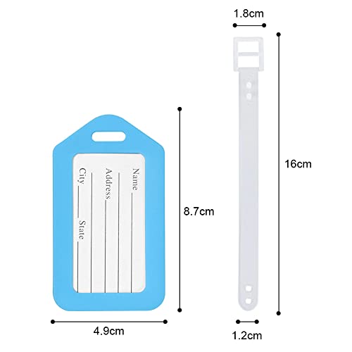 Vicloon Bagage Tags, 12 STKS reiskoffer tas bagage Tag bagagelabel, Plastic bagage Identifier, Bagage Tag houder, Koffer ID Tags, Handtas Tag Label, Travel ID Bag Tag, Bagage koffers Tag Tag - Image 4