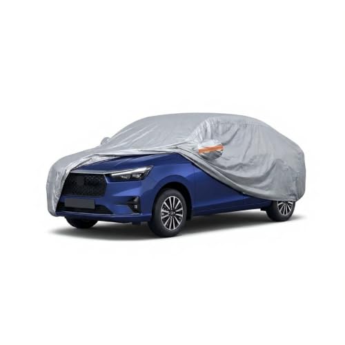 Image of myTVS 100% Waterproof Car Body Cover for Honda Amaze - Custom-Fit, Double-Layer, UV & Dust Proof, Mirror Pockets & Elastic Clip Lock (CSK 5A)