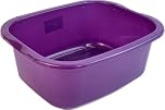 11 Ltr Plastic Washing Up Bowl Durable & Lightweight Dishwashing Basin for Kitchen Sink, Large Capacity, Easy-Grip Handles Ideal for Washing Dishes, Vegetables (Purple)
