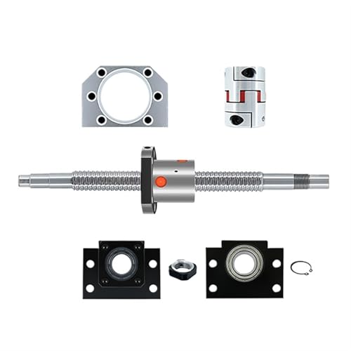 Metal Ball Screw nut end Processing 25mm SFU2505 Ball Screw Set Kit with Single Nut + BKBF20 Support + DSG25H Nut Housing + D40L66 Coupling(900mm)