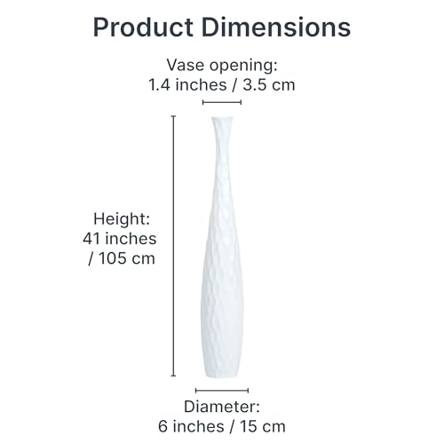 Image of Leewadee Large Floor Vase 41 inches Mango Wood for Pampas Grass, Dried Flowers