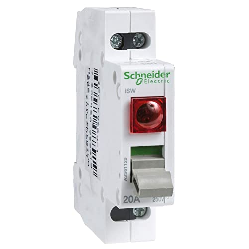 Schneider Electric - Acti9, iSW interrupteur de commande à voyant lumineux 230V 2P 20A 250VCA - A9S61220