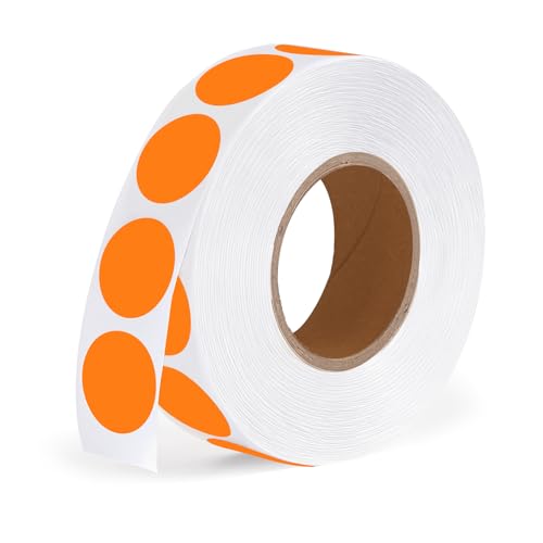 1000PCS 1/2 Inch Round Color-Code Dot Stickers, Orange Circle Colorful Coding Label Sticker for Home Office Classroom Marking Yard Garage Sale Price (Orange)