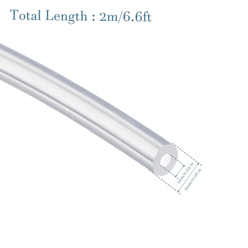 QUARKZMAN 1mm x 2mm 2m Silikonschlauch transparent, hitzebeständig für industrielle und elektronische Geräte sowie Wasserschläuche