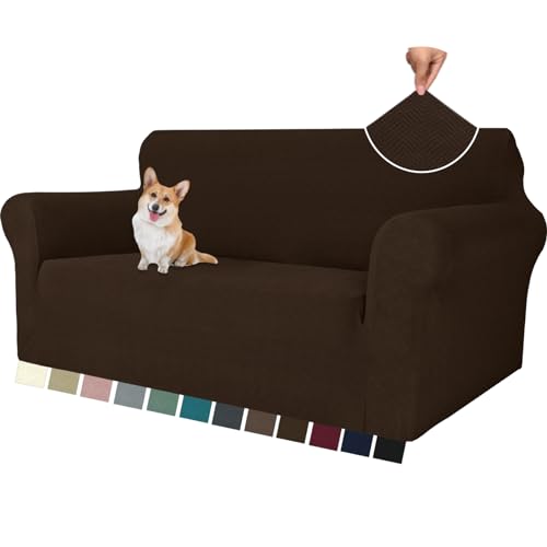 YSTELLAA Stretch Sofa Überzug 2 Sitzer, Sofaschoner rutschfest Mit Armlehne, Dicke Sofabezug Für Hunde Katzen Und Haustiere… – Ansicht 1