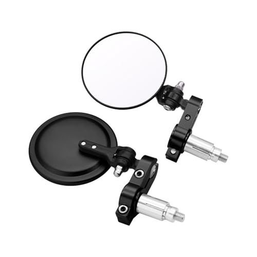 Espejos universales para motocicleta redondos de 3 pulgadas y barra plegable con giro 360