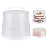 Targihoemt Foldable Cake Carrier, Holds up to 10in Round and 8.5in High Cake, with Lid and Handle