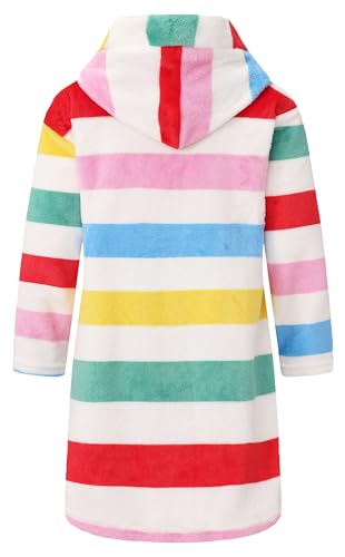 Image of Kids Hooded Bathrobe Girls Soft Plush Hooded Flannel Pajamas Sleepwear Boys Spa Robe
