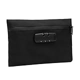 Geruchsdichte Tasche, Geruch Proof Taschen mit Kombinationsschloss 24.5 * 16.5cm, Sicherheits-Geruchssichere Tasche mit Zahlenschloss, smell proof bag für Bargeld, Reisen, Bankeinzahlungen (Schwarz)