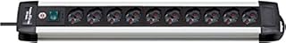 Ciabatta Multipresa 3 metri Brennenstuhl Premium-Alu-Line, Elettrica con Interruttore e 10 Prese IT (10/16A), Cavo 3 Metri H05VV-F 3G1,5, Multipresa Robusta e Stabile, Nero (1391005010)