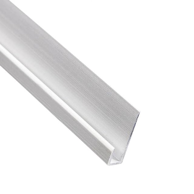 1/8" J-Trim Molding - Anodized Aluminum Edge Trim Protector for Poster Board, Plexiglass, and More - Durable and Lightweight Cabinet and Counter Finishing Trim, 72"